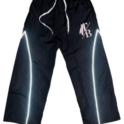 THE BEGINNING BLACK NYLON TRACK PANTS