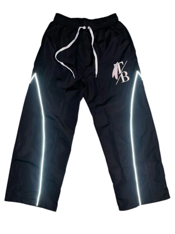 THE BEGINNING BLACK NYLON TRACK PANTS