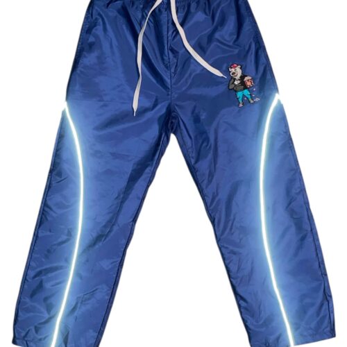 LIFE'S A MOVIE NYLON ROYAL BLUE TRACK PANTS