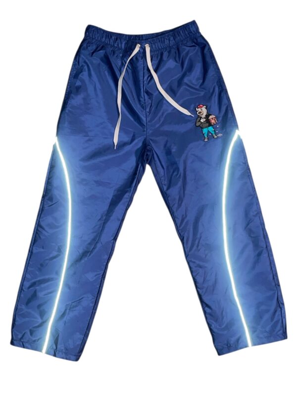 LIFE'S A MOVIE NYLON ROYAL BLUE TRACK PANTS