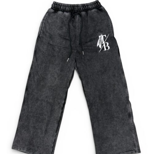 Women Relaxed Black Wide Leg Sweat Pants