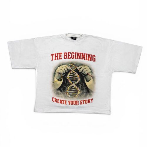 White "Create Your Story" Box Tee