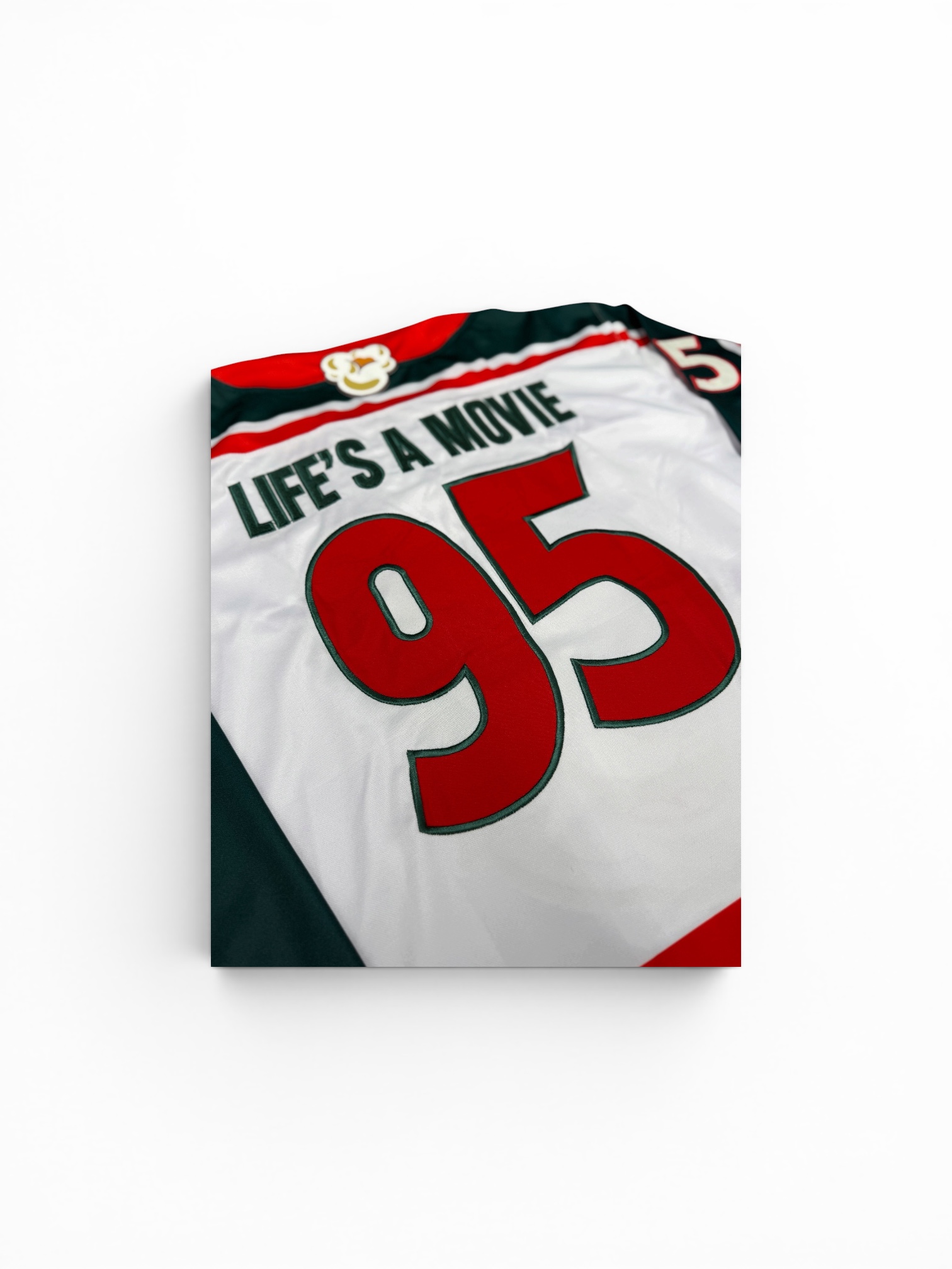 White "Life's A Movie" Hockey Jersey - Image 3